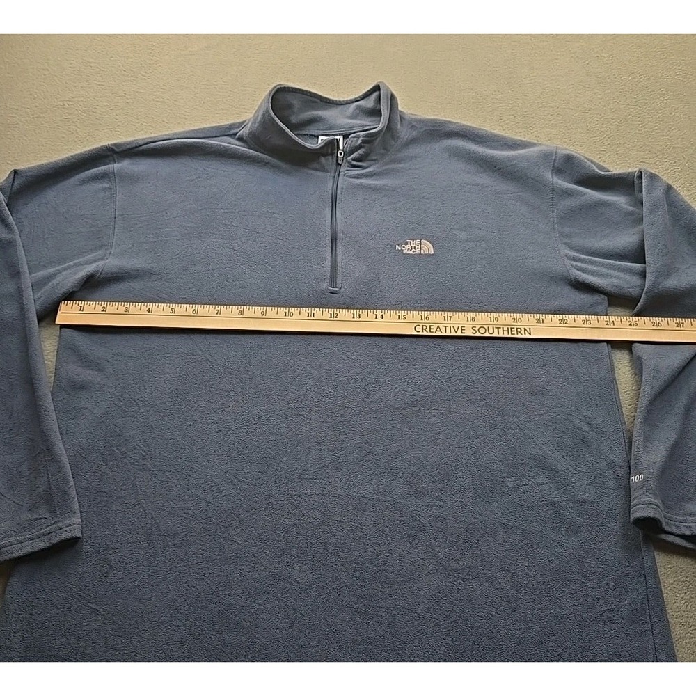 The North Face TKA 100 Fleece Pullover Sweater Men's L‎ Blue 1/4 Zip Lightweight - Picture 7 of 11